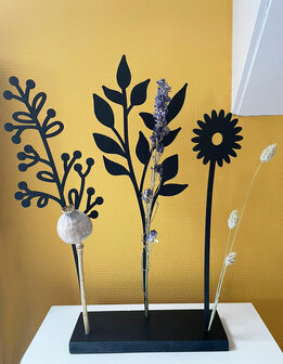 Set van 5 houten bloemen,  maat S