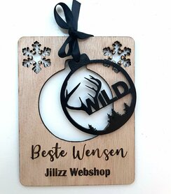 Houten kerstbal
