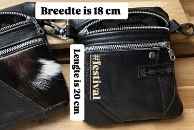  Leren Heuptas Zwart (zonder vacht) 