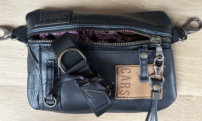 Leren Heuptas Zwart DUBBEL_gratis verrzendkosten 