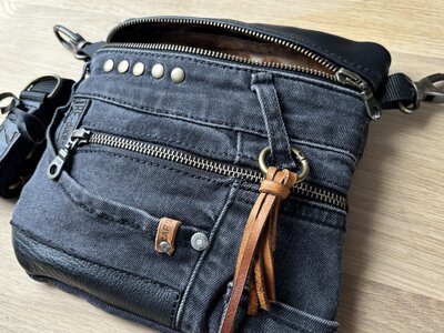 Leren XL  Spijker (Zorg) Heuptas Zwart DUBBEL